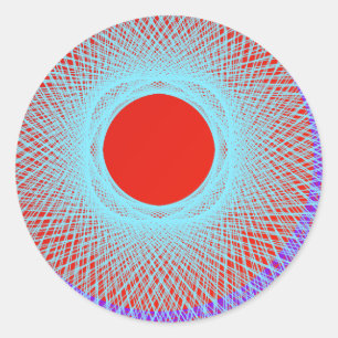 赤与え数々の色抽象芸術 ラウンドシール
