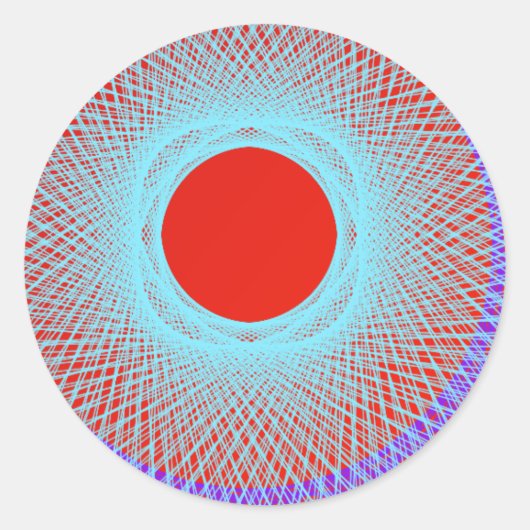 赤与え数々の色抽象芸術 ラウンドシール (正面)