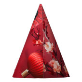 赤中国のい傘を差した年明け娘 パーティーハット (裏面)