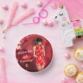 赤中国のい傘を差した年明け娘 ペーパーボウル (パーティー)