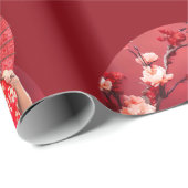 赤中国のい傘を差した年明け娘 ラッピングペーパー (ロールコーナー)