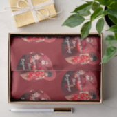 赤中国のい傘を差した年明け娘 薄葉紙 (ギフト)