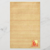 赤中国のい犬の新年が並んだ 便箋 (正面)