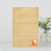 赤中国のい犬の新年が並んだ 便箋 (スタンド正面)