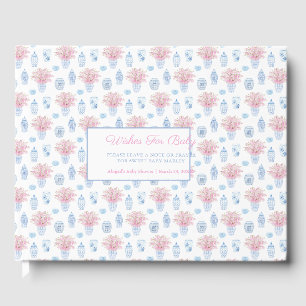 赤中国のちゃんシャワーを願う青い白いピンク ゲストブック