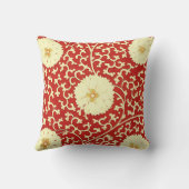 赤中国のとクリームのダリア模様 クッション (裏面)