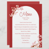 赤中国ののさくらんぼ結婚アーチ宴会 メニュー (正面/裏面)