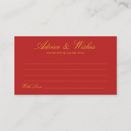 赤中国ののインスパイアアドバイスとウィッシュのカード アドバイスカード (正面)