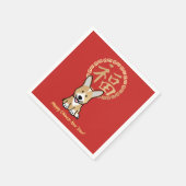 赤中国のの福利の年 スタンダードカクテルナプキン (角)