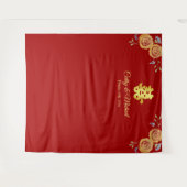 赤中国のの結婚フローラ タペストリー (正面(横))