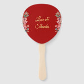 赤中国のの結婚二重の幸せフローラ ハンドファン (裏面)