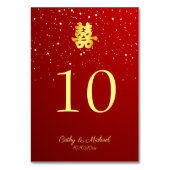 赤中国のの結婚雪片の二重の幸福 テーブルナンバー (正面)