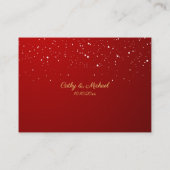 赤中国のの結婚雪片の二重の幸福 プレイスカード (裏面)