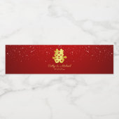 赤中国のの結婚雪片の二重の幸福 ペットボトルラベル (シングルラベル)