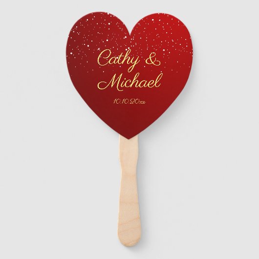 赤中国のの結婚雪片ダブル幸福漢 ハンドファン (裏面)