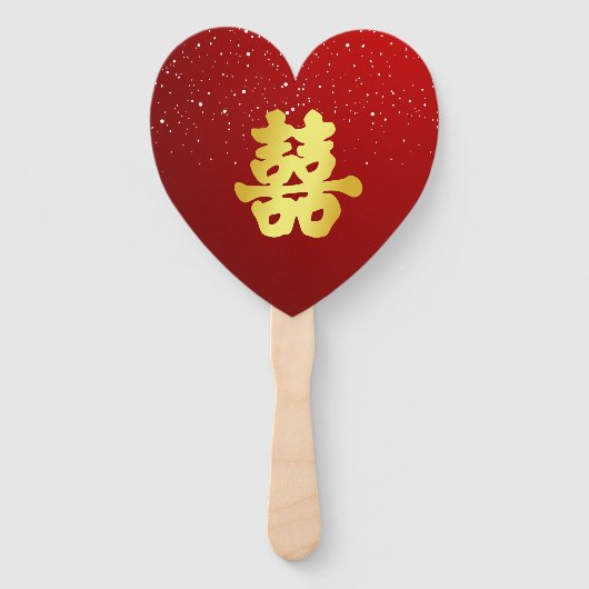 赤中国のの結婚雪片ダブル幸福漢 ハンドファン (正面)