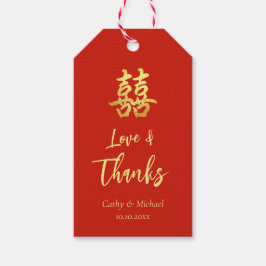 赤中国のクラシック結婚の愛感謝していと ギフトタグ