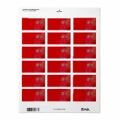 赤中国のドアの結婚住所/出荷ラベル ラベル (フルシート)