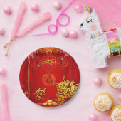 赤中国のノット牛の年2021 PP ペーパープレート (パーティー)