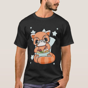 赤中国のパンダ食べ物のRa I愛Ra麺 Tシャツ