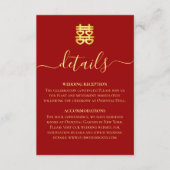 赤中国のヴィンテージ結婚の二重十一詳細 エンクロージャーカード (正面)