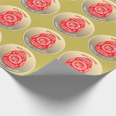 赤中国の卵ジンジャーパーティーパーソナライズされた- ラッピングペーパー (角)