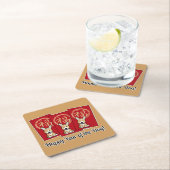 赤中国の封筒福音の年 スクエアペーパーコースター (インサイチュ)