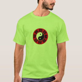 赤中国の白黒バグアトリグラム記号 Tシャツ