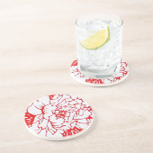 赤中国の紙の牡丹 コースター (側面)