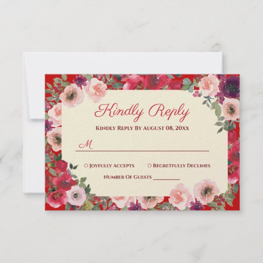 赤中国の紫のフローラ園 出欠カード (正面)