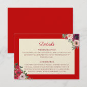 赤中国の紫結婚フローラ園 エンクロージャーカード (正面/裏面)