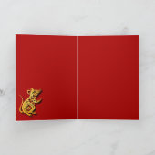 赤中国の結びネズミ年2020グリーティングカード シーズンカード (内部)