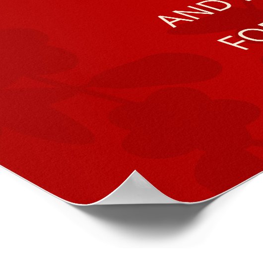 赤中国の結婚フローラゲストブック ポスター (角)