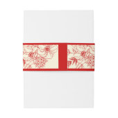 赤中国の結婚ベージュフローラ 招待状ベリーバンド (裏面例)