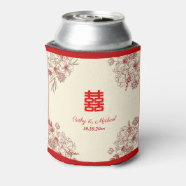 赤中国の結婚ベージュフローラ 缶クーラー