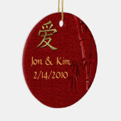 赤中国の結婚式の引き出物オーナメント セラミックオーナメント (右)