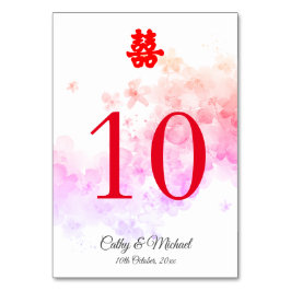 赤中国の結婚色さくらんぼ テーブルナンバー