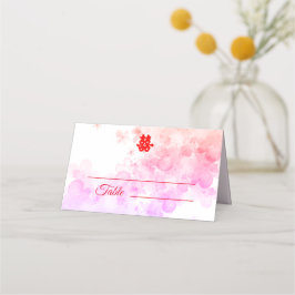 赤中国の結婚色さくらんぼ プレイスカード