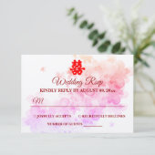 赤中国の結婚色さくらんぼ 出欠カード (スタンド正面)