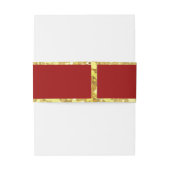 赤中国の結婚金ゴールドグリッター 招待状ベリーバンド (裏面例)