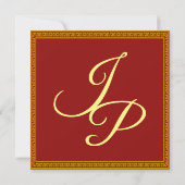 赤中国の背結婚景 招待状 (裏面)