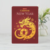 赤中国の色の新年ゴールデンカラードラゴン 招待状 (スタンド正面)
