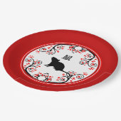 赤中国の花正月ネズミ ペーパープレート (アングル)
