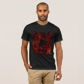 赤中国の虎シャツ Tシャツ (正面フル)