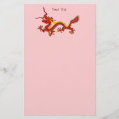 赤中国の金ゴールド竜 便箋 (正面)