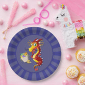 赤中国の龍の持ち出し ペーパープレート (パーティー)