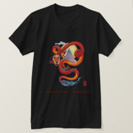 赤中国の龍ティー Tシャツ