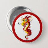 赤中国の龍 缶バッジ (正面&裏面)