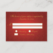 赤中国の/金ゴールドダブル幸せRSVP (100 pc) エンクロージャーカード (裏面)