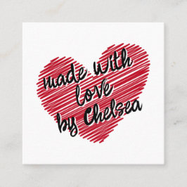 赤串ハート「愛で作られた」 スクエア名刺
